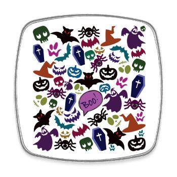 Halloween Wirrwarr - Viereckiger Kühlschrankmagnet - Weiß - Vorne