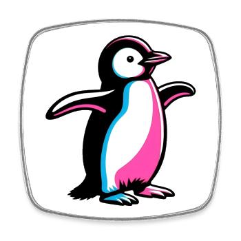 Penguin - Square fridge magnet - white - Front