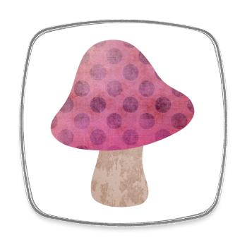Mushroom Autumn Fairy Tale Dots Woodland Nursery - Square fridge magnet - white - Front