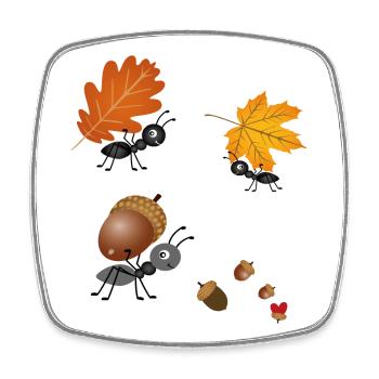 Ants in autumn - Square fridge magnet - white - Front