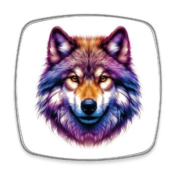 Wolf - Square fridge magnet - white - Front