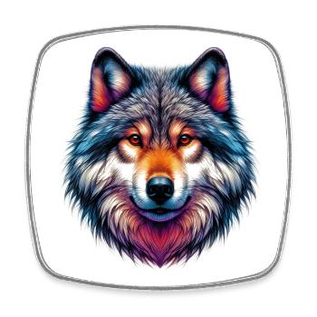 Wolf - Square fridge magnet - white - Front