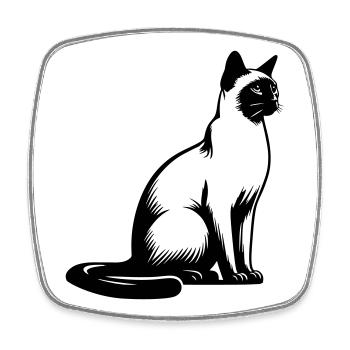 Siamkatze - Viereckiger Kühlschrankmagnet - Weiß - Vorne