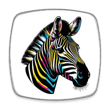 Zebra - Viereckiger Kühlschrankmagnet - Weiß - Vorne