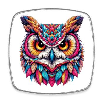 Owl - Square fridge magnet - white - Front