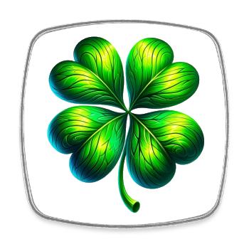Trèfle à quatre feuilles - Magnet carré - blanc - Devant