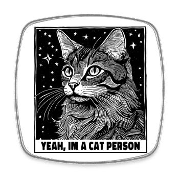 Katzenmensch Katze Haustier statement - Viereckiger Kühlschrankmagnet - Weiß - Vorne