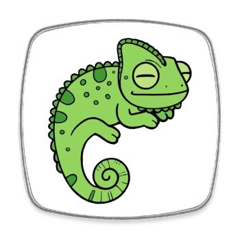 Chameleon - Square fridge magnet - white - Front