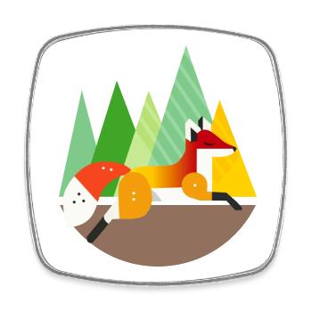 Fuchs Motiv – Ruhe und Natur im geometrischen Stil - Viereckiger Kühlschrankmagnet - Weiß - Vorne