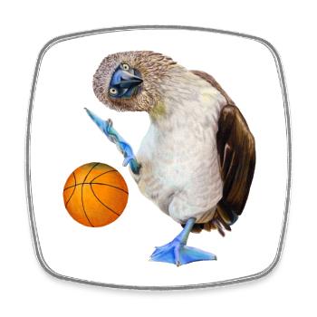 Blue-footed boobies basketball - Square fridge magnet - white - Front