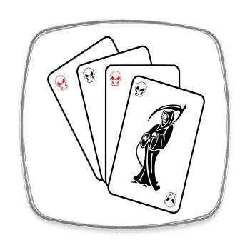 Grim Reaper Cards - Square fridge magnet - white - Front