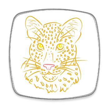 Leopard - Viereckiger Kühlschrankmagnet - Weiß - Vorne