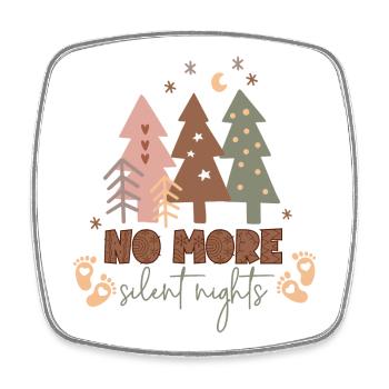 Boho Funny Christmas Pregnancy Annoucement - Square fridge magnet - white - Front