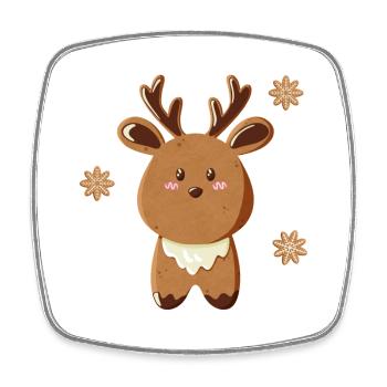 Cute Reindeer with Snowflakes - Square fridge magnet - white - Front