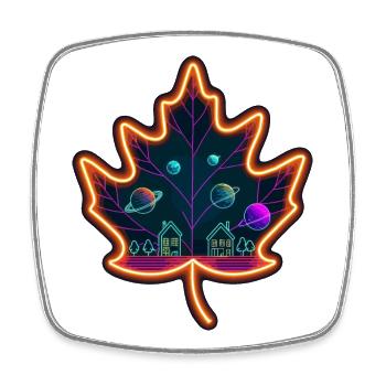 Maple leaf - Square fridge magnet - white - Front