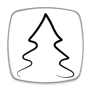 Tannenbaum zu Weihnachten - Viereckiger Kühlschrankmagnet - Weiß - Vorne