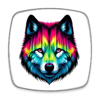 Wolf - Square fridge magnet - white - Front