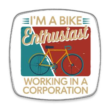 Bike Enthusiast Firmenleben - Viereckiger Kühlschrankmagnet - Weiß - Vorne