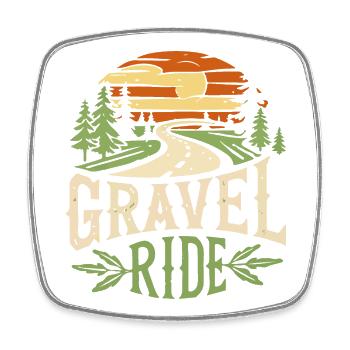 Gravel Ride Adventure - Square fridge magnet - white - Front