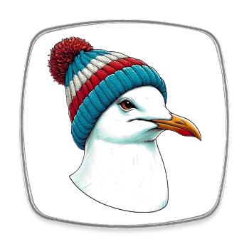 Gull - Square fridge magnet - white - Front