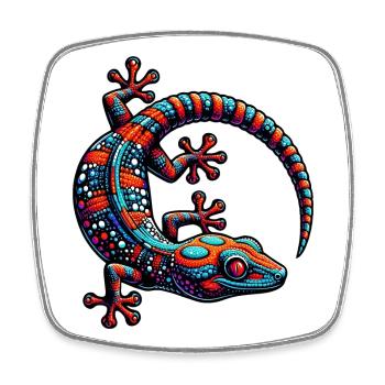 Gecko - Square fridge magnet - white - Front