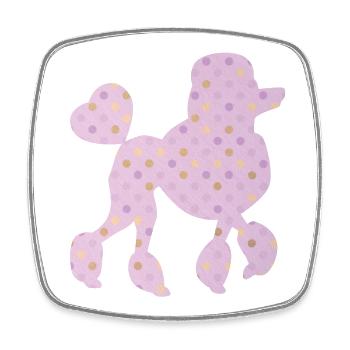 Poodle Dots Pink Dogs Fan Points Dogs Love Heart - Square fridge magnet - white - Front