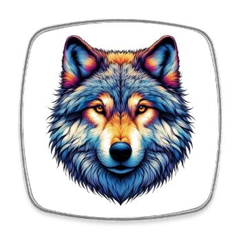 Wolf - Viereckiger Kühlschrankmagnet - Weiß - Vorne