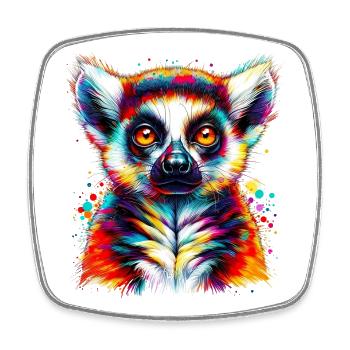 Lemur - Square fridge magnet - white - Front