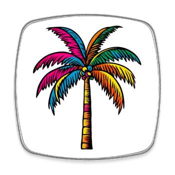Palme - Viereckiger Kühlschrankmagnet - Weiß - Vorne