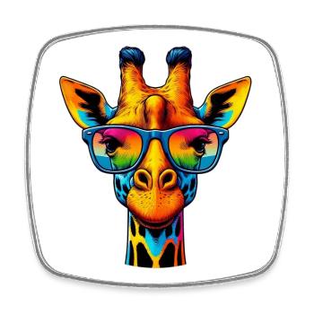 Girafe - Magnet carré - blanc - Devant