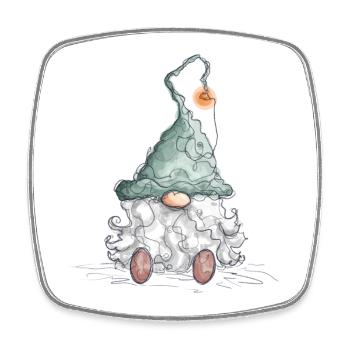 Gnome Dwarf Christmas Gnome Holidays - Square fridge magnet - white - Front