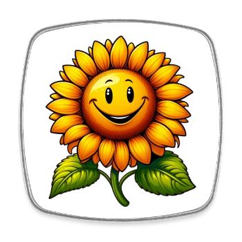 Sunflower - Square fridge magnet - white - Front