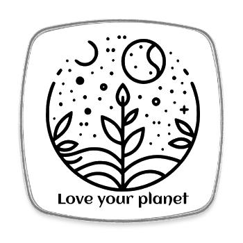Nature - Love your planet - Square fridge magnet - white - Front