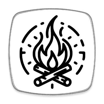 Lagerfeuer - Abenteurer, Wanderer, Outdoor - Viereckiger Kühlschrankmagnet - Weiß - Vorne