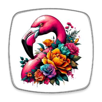 Flamingo - Viereckiger Kühlschrankmagnet - Weiß - Vorne