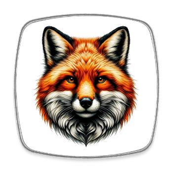 Fuchs - Viereckiger Kühlschrankmagnet - Weiß - Vorne
