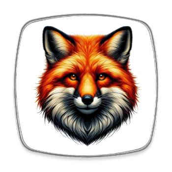 Fuchs - Viereckiger Kühlschrankmagnet - Weiß - Vorne