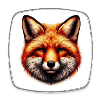 Fuchs - Viereckiger Kühlschrankmagnet - Weiß - Vorne