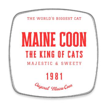 Maine Coon - Chat le plus grand du monde - Magnet carré - blanc - Devant