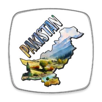 Aquarell Landkarte Pakistan - Viereckiger Kühlschrankmagnet - Weiß - Vorne
