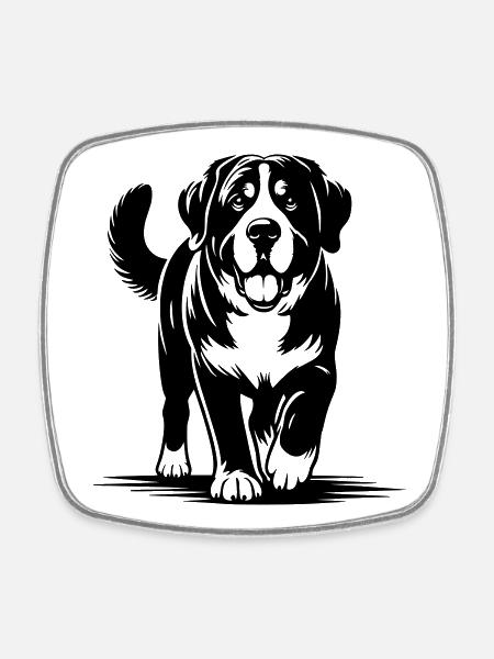 Bouvier suisse - Magnet carré - blanc