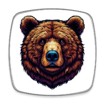 Bear - Square fridge magnet - white - Front