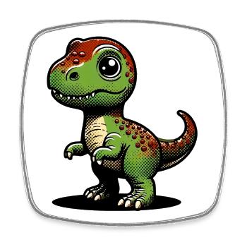 Dinosaure - Magnet carré - blanc - Devant