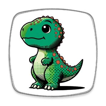 Dinosaure - Magnet carré - blanc - Devant