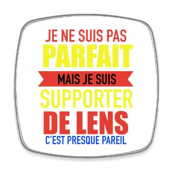 Supporter Lens Foot Lensois Humour - Magnet carré - blanc - Devant