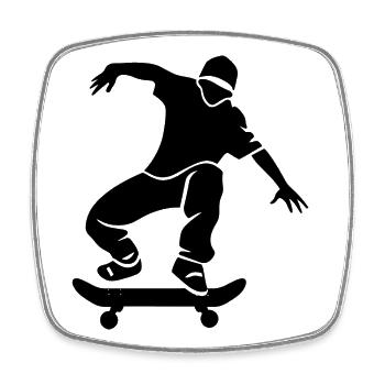 Croquis de skateur - Magnet carré - blanc - Devant