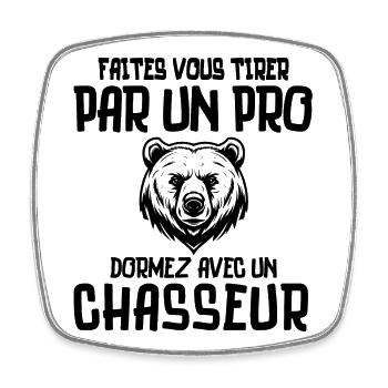 chasse, chasseur, anti-chasse - Magnet carré - blanc - Devant