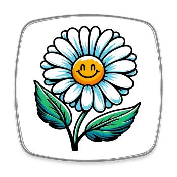 Gänseblümchen - Viereckiger Kühlschrankmagnet - Weiß - Vorne