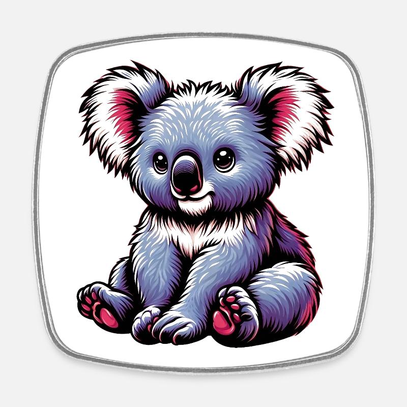 Koala - Magnet carré - blanc