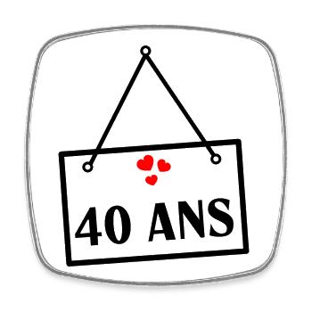 40. 40 JAHRE. 40-JÄHRIGES JUBILÄUM. 40-JÄHRIGES JUBILÄUM. - Viereckiger Kühlschrankmagnet - Weiß - Vorne